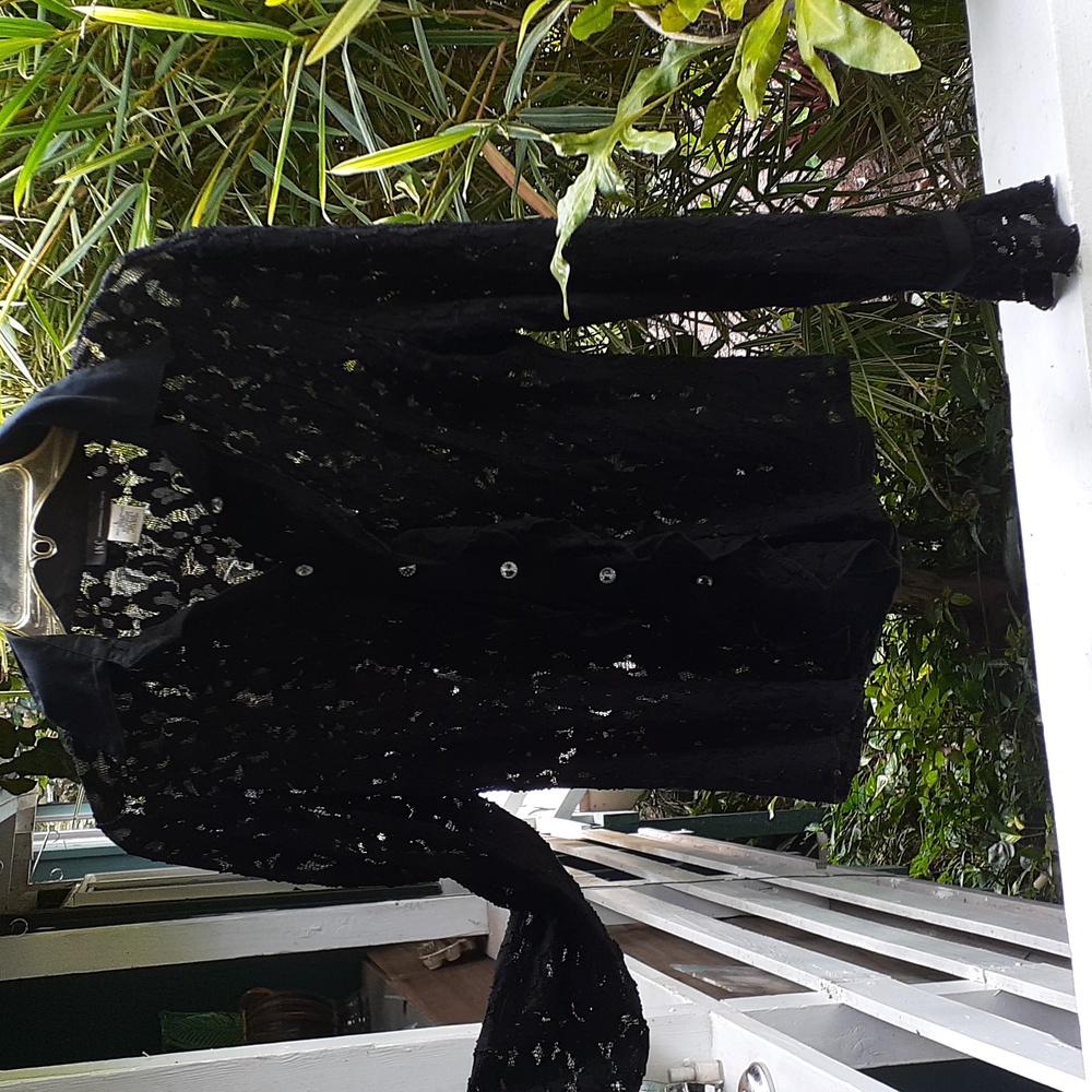 Lace blouse with ruff
